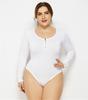 Amazon Wish nuevo para otoño e invierno, mono largo de manga larga con cremallera para mujer, camiseta base sexy, transfronterizo