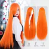 Cosplay personagem de anime role-playing peruca Europeia e Americana 80cm de comprimento franja cabelo liso longo fibra química mesmo estilo de anime