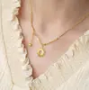 Novo Estilo Pingente Pequeno de Girassol Banhado a Ouro, Colar Realizador de Desejos, Joias, Live de E-commerce, Atacado de Fábrica