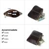 Carteira Nova Masculina Transfronteiriça Retro Simples Bolsa com Zíper Bolsa para Armazenamento de Fio de Fone de Ouvido Porta-Moedas de Couro Genuíno