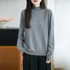 Suéter de Lana Pura Estilo Old Money de Cuello Semi Alto para Mujer, Patrón de Diamantes con Textura Sutil, Cálido y Favorecedor, Prenda Base de Punto para el Trabajo
