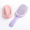 Peine Plegable Autolimpiante, Peine de Costillas Huecas, Peine Portátil Alisador de Cabello, Peine de Agujas Suaves para Estilismo de Coronilla Alta, Peine para el Cabello con Limpieza de un Solo Toque