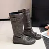 Botas altas atadas con remaches moda otoño 2026 lazo retro botas de jinete estilo chica picante páramo tacón grueso botas con plataforma