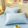 Funda de almohada de algodón lavado estilo simple para dormitorio del hogar, funda de almohada doble o individual para dormitorio de estudiante, adecuada para todas las estaciones