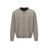Exclusividad transfronteriza: Cárdigan de punto de color liso, estilo relajado, cuello redondo con detalles de botones, apto para hombres y mujeres, perfecto para el invierno