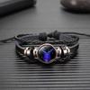 Accesorios Calientes Transfronterizos Doce Constelaciones Pulsera de Cuero Vacuno para Pareja Pulsera Tejida de Cuerda de Cuero Vintage Coreana Regalo para Estudiante