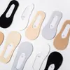 Meias Cano Baixo de Seda de Gelo Femininas de Verão Finas Invisíveis com Base de Algodão Silicone Antiderrapante Não Caem Meias Curtas de Boca Rasa de Verão para Mulheres