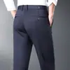 Pantalones Casuales de Negocios Pantalones para Hombre Ropa de Papá Pantalones Rectos Sin Planchar Otoño e Invierno