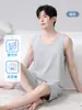 Conjunto de Chaleco sin Mangas y Shorts de Algodón Modal Delgado para Hombre Verano 2026 Nuevo Conjunto Fresco de Ropa para el Hogar para Hombre