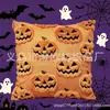 Nueva Toalla de Terciopelo con Temática de Halloween Funda de Cojín Bordada de Calabaza Adecuada para Dormitorio, Sala de Estar y Fiestas Temáticas