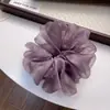 Diadema de scrunchie de malla plisada de hortensia de gran tamaño de moda, accesorio para el cabello elegante y a la moda para niñas, accesorio para el cabello de boutique