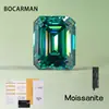Venta al por mayor Piedra suelta de moissanita corte esmeralda 0.5-5 quilates verde azulado con certificado Gra Fábrica Suministro transfronterizo