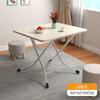 Mesa Plegable para Uso Doméstico, Mesa de Comedor Pequeña para Apartamentos Pequeños, Montaje de Puesto al Aire Libre, Camping, Portavelas Pequeño Redondo y Cuadrado Simple