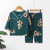 Ropa de estar de algodón y seda para niños Conjunto de pijama infantil Estilo fino para niñas Ropa de manga larga para bebés niños Ropa para aire acondicionado Informal y cómoda