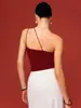 Top Feminino Alcinha Decotado Estilo Francês, Estilo Garota Picante de Verão, Barra Irregular, Estilo Puro Desejo, Design Outerwear, Tomara que Caia