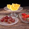 Los fabricantes suministran serie de malla Plato de vidrio transparente Plato de vidrio tazón borde redondo encaje plato para frutas tazón de frutas plato de vidrio Tazón