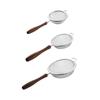 Mini Colador de Harina de Acero Inoxidable 304 con Mango de Madera, Colador Doméstico para Jugo y Leche de Soya, Cuchara Filtro para Alimentos de Bebé