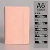 A7 Cuaderno Pequeño Mini Portátil Correa de PU Nota de Negocios Papelería Bloc de Dibujo Venta al por Mayor Personalización 64 Abierto