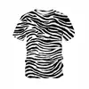Camiseta de Manga Corta para Hombre de Moda Veraniega, Patrón de Rayas de Venta Caliente Europea y Americana, Impresión Digital 3D, Camisa de Secado Rápido