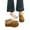Zapatos de Algodón Grueso con Felpa Corta de Caña Baja para Mujer 2026 Invierno Nuevos Zapatos Peludos sin Cordones Botas de Nieve Cálidas para Exteriores