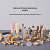 Fabricante 18/20/24 Dentes Frasco de Óleo Essencial Conta-gotas Tampa de Madeira Maciça Frasco de Aromaterapia Frasco de Creme Tampa de Madeira Maciça Frasco de Perfume Tampa de Madeira