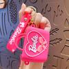 Monedero llavero de muñeca Barbie de dibujos animados para mujer, bolsa de almacenamiento creativa, llavero, colgante para bolsa de coche, pequeño regalo