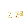 Pendientes de Acero de Titanio de 26 Letras Inglesas, Simples y de Alta Gama, Chapados en Oro de 18 Quilates, Estilo Ins, Pendientes Creativos de Nicho, Pendientes Personalizados