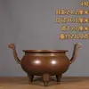 Incensário de Cobre Puro para Uso Doméstico, Incensário de Cobre com Orelhas Oficiais em Forma de Chapéu, Incensário com Orelhas Ruyi, Incensário de Três Pés para Oferecer a Buda, Disponível nos Tamanhos Grande, Médio e Pequeno