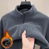 Directo de fábrica: Cárdigan de Polar O-Li, Chaqueta Casual de Cuello Alto, Chaqueta Gruesa Cálida de Otoño/Invierno para Hombre para Exteriores