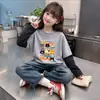 Moda Infantil Versátil e Elegante Base Camada de Lã Alemã Patchwork Outono Inverno Novo Estilo Coreano Camada Interna Quente Infantil Top Falso de Duas Peças