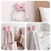 Soporte para cepillos de dientes sin perforaciones en forma de lazo, organizador de cepillos de dientes para baño montado en la pared, estante simple para almacenamiento de cepillos de dientes en el baño