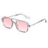 Gafas de Sol Huecas de Doble Puente para Hombre, Estilo Nuevo, Mismo Estilo que Chen Linnong y Song Yanfei, Gafas de Sol Cuadradas con Forma Cóncava de Celebridad de Internet Retro para Mujer