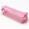 Bolsa para bolígrafos de malla transparente simple tridimensional bolsa de papelería para examen de estudiante gran capacidad bolsa de almacenamiento portátil venta al por mayor