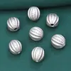 Accesorios de plata de ley 99 pies cuentas de melón de plata accesorios vintage desgastado sombra 3D DIY material de cuentas hecho a mano joyería