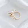 Productos Más Vendidos Transfronterizos Europeos y Americanos: Tres Anillos de Nicho de Perlas Artificiales, Anillos de Nudillo de Estilo Retro de Lujo Ligero de Moda Tendencia para Mujeres