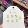 Novo Pato Amarelo Desenho Animado Gelo Transparente DIY Nail Art Joias Resina Estéreo Creme Cola Coração Colorido Acessórios de Resina