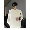 Nuevo producto de otoño: dobladillo a rayas con corte, simple y moderno, sudadera de manga larga de alta calidad, unisex