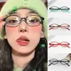 Óculos Retrô Y2K com Armação Pequena Degradê Feminino Estilo Japonês Coreano Hot Girl Lentes Planas Degradê Ovais Nicho Tendência Dropshipping