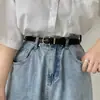 Cinturón Casual para Mujer con Hebilla de Aleación, Delgada Piel PU, Elegante y Versátil, de Alta Gama y Versátil, Cinturón Sencillo para Pantalones