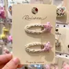 Pinzas para el pelo de niña con botones de lunares de colores y forma de estrella, pinzas de tela de lunares frescas para niñas, pinzas de flequillo para flequillos y cabellos sueltos