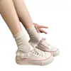 Zapatos de lona con ribete de encaje para mujer, nuevos de verano 2026 estilo coreano nicho zapatillas de tacón bajo, zapatos casuales para mujer con lunares azul claro