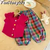 [Casa Rosa] Conjunto de Verano para Niñas Nuevo Elegante Único Hermoso Ropa para Bebés y Niños, Ropa de Verano Súper Linda