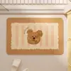Felpudo de Baño de Dibujos Animados, Felpudo Absorbente Antideslizante de Lino para Baño, Lavamanos, Resistente a Manchas, Resistente al Desgaste, Felpudo de Fácil Cuidado