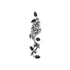 Pegatinas de Tatuaje de Enredadera de Rosas Verticales en Blanco y Negro, Impermeables y de Larga Duración, Pegatinas de Tatuaje Florales Vintage de Alta Gama para Brazos y Cintura