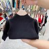 Suéter de Primavera y Otoño para Niñas, Elegante Marca de Moda Infantil Estilo Coreano Cuello Medio Alto Mangas Abullonadas Tejido de Celebridad de Internet