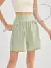 Pantalones Cortos Deportivos de Verano para Mujer para Correr y Entrenamiento con Doble Bolsillo, Pantalones Sueltos Casuales de Longitud Media para Correr y Fitness, Pantalones Cortos de Yoga