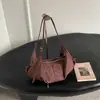 Bolsa de dumpling design coreano de nicho bolsa de camurça fosca, nova bolsa de ombro único transversal de axila retrô para o outono e inverno