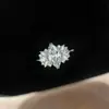 Anillo marquise de forma de diamante a la moda, estilo japonés y coreano, simple y versátil, anillo bañado en plata, superventas en Amazon, producto popular transfronterizo en Europa y América