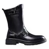 Botas Martin sapatos masculinos estilo britânico couro genuíno botas de cano alto inverno mais veludo quente botas de algodão botas de couro modernas de motociclista cavaleiro