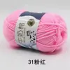Shengtang Hilo de Algodón de Leche de 5 hebras Grosor Medio Bolas de Lana para Bebé Material para Gorro de Ganchillo Tejido a Mano Bolsa de Flor de Muñeca